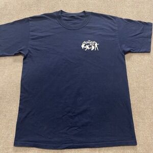 Vtg The Nowhere Near Men Faded Navy‎ Double-Sided T-Shirt Men's
